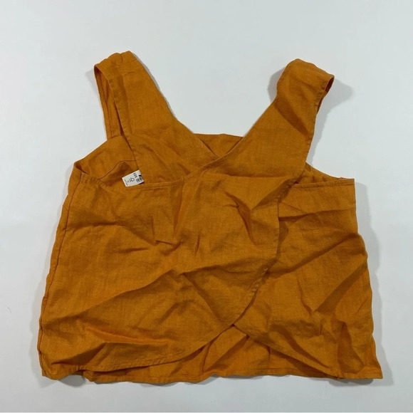 New Madewell 100% Linen Cross Back Sleeveless Top Size 00 - Picture 4 of 9